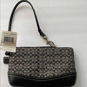 Coach Black and Gray Signature Clutch
